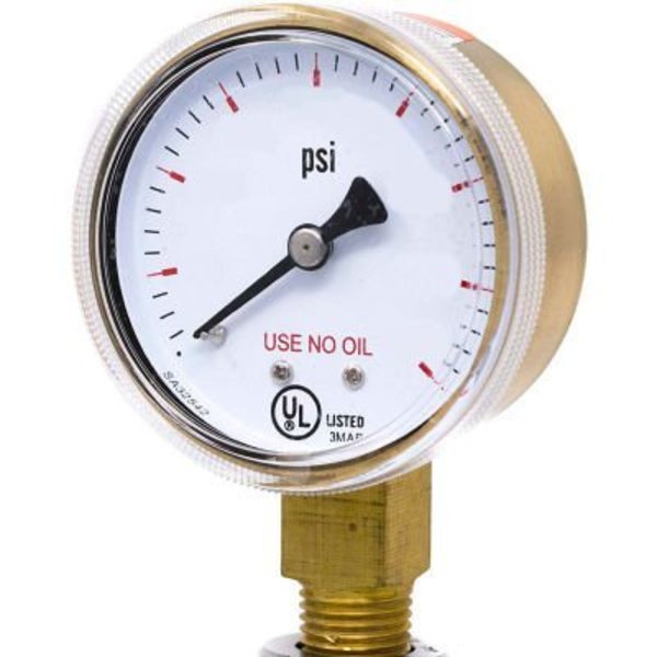 Engineered Specialty Products, Inc PIC Gauges 2" UNO Pressure Gauge, 1/4" NPT, Dry, 0/3000 PSI, Lower Mount, 501D-UNO-204P 501D-UNO-204P